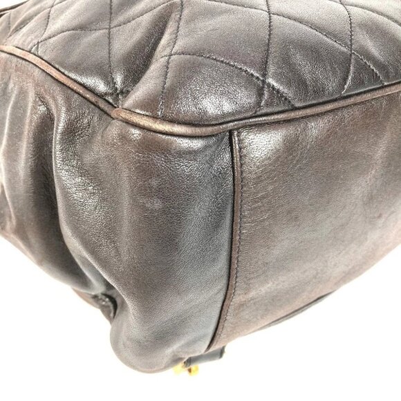 CHANEL Matelasse Quilted Vintage Drawstring Chain Backpack Lambskin Black - Picture 3 of 16